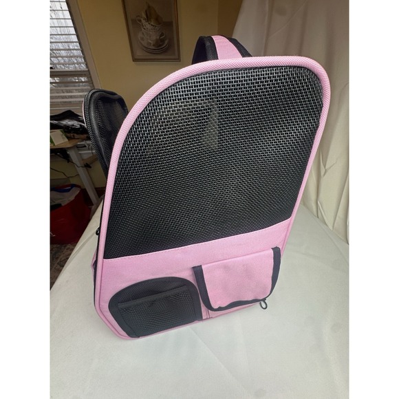 Goodio Pet Backpack Carrier Backpack Travel Air for Cats & Small Dog Pink Black - Picture 7 of 8